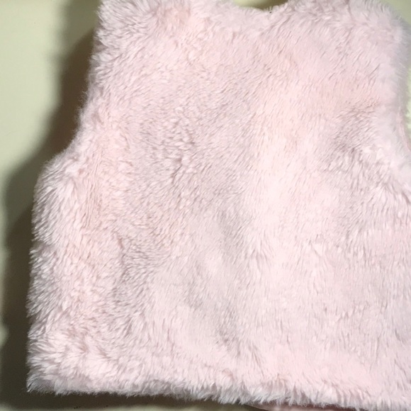 unknown Shirts & Tops Adorable Little Girls Soft Fluffy Pink Vest